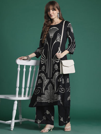 Dhiyona IE Floral Printed Kurta with Palazzos