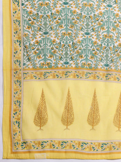 Dhiyona IE Floral Printed Regular Pure Cotton Kurta with Trousers & With Dupatta