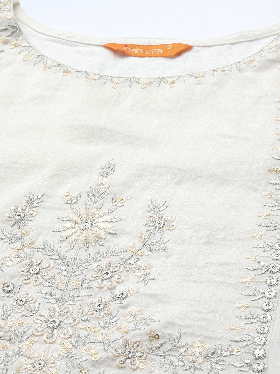 Women White Ethnic Motifs Embroidered Kurta with Trousers & With Dupatta