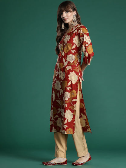 Dhiyona IE Floral Printed Pure Cotton Kurta