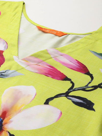 Dhiyona IE Floral Printed Kurta with Trousers