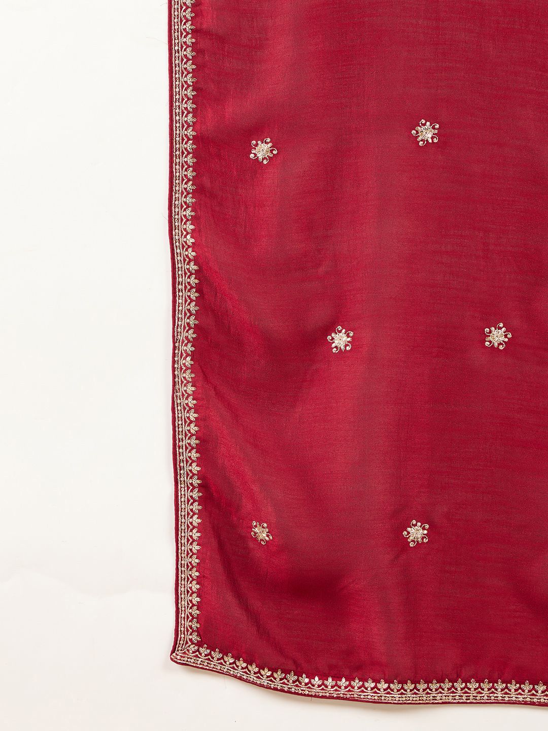 Ethnic Motifs Embroidered Sequinned Anarkali Kurta with Trousers & Dupatta