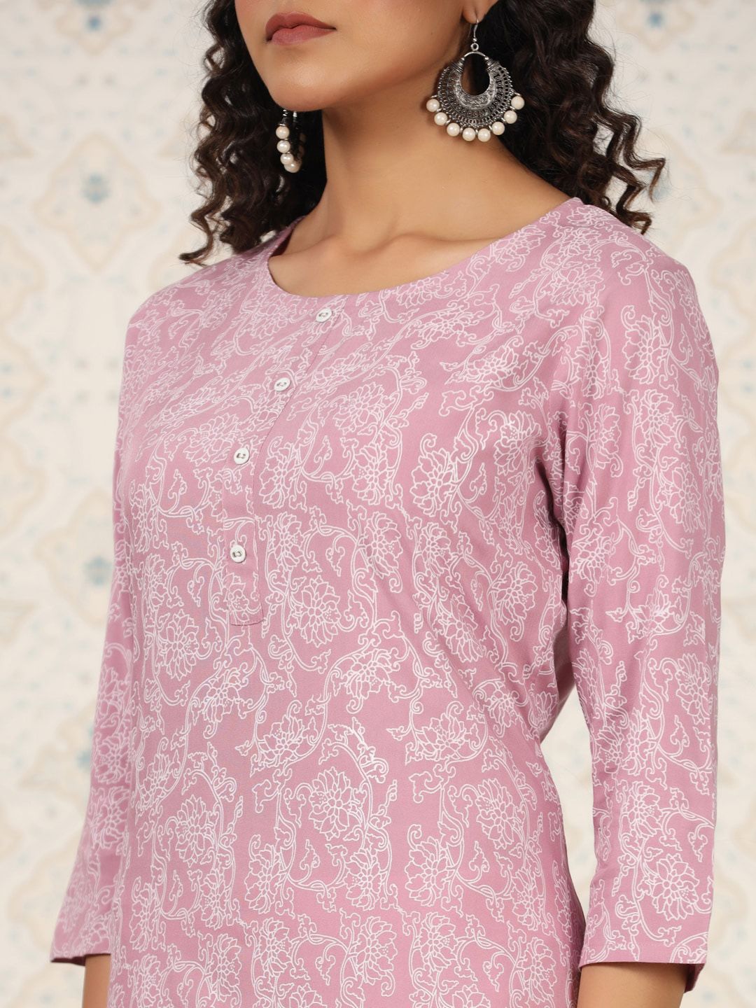 Dhiyona OD  Printed Round Neck Straight Kurta