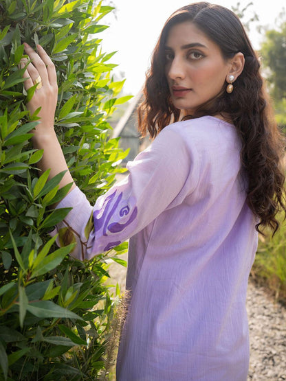 Women Printed Pure Cotton A-Line Kurta with Trouser