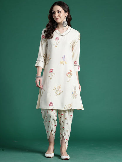 Dhiyona IE Printed A-Line Tunic With Trousers Co-Ords