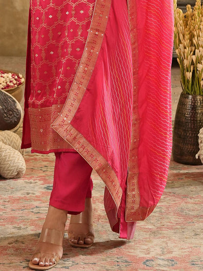 Dhiyona IE Women's Women Ethnic Motifs Embroidered Kurta with Trousers & Dupatta