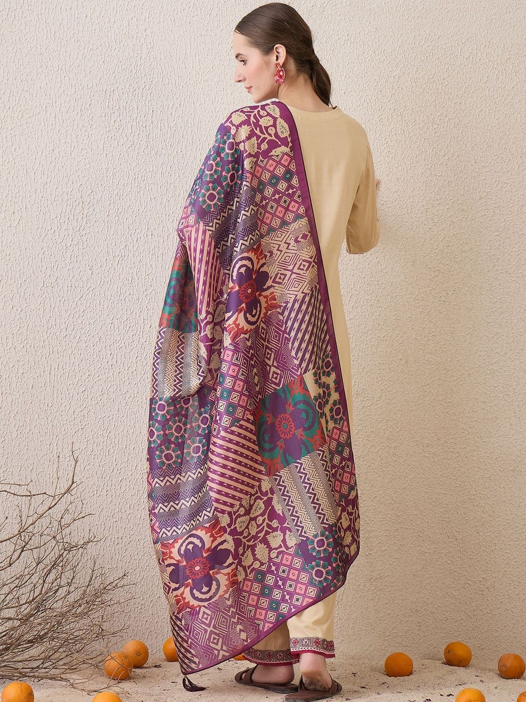 Women Ethnic Motifs Embroidered Regular Thread Work Kurta with Salwar & Dupatta