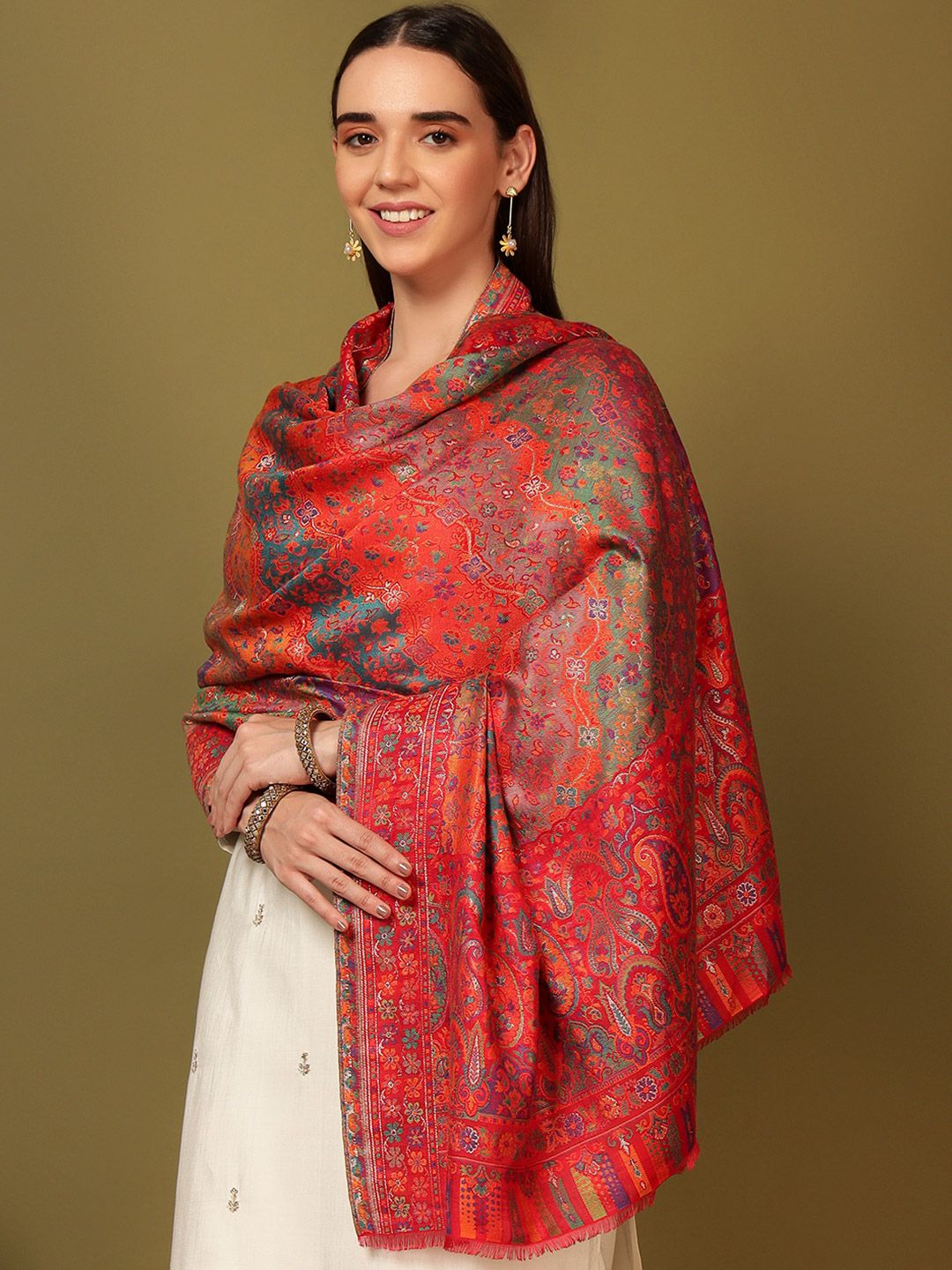 Dhiyona PA Paisley Woven Design Woolen Shawl