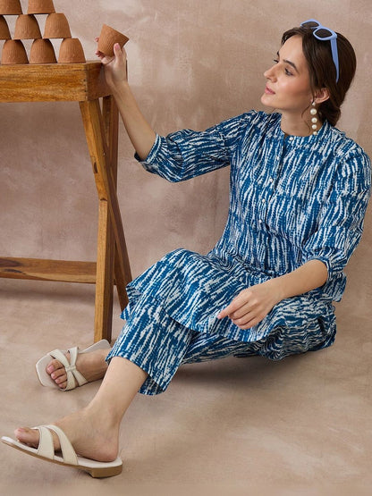 Women Printed Regular Pure Cotton Kurta with Trousers