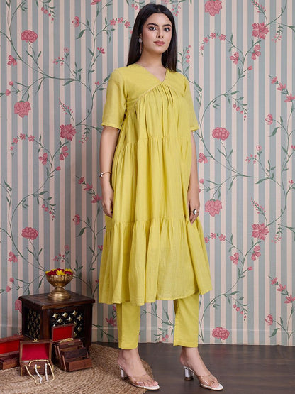 Dhiyona OD  Pure Cotton Anarkali Kurta with Trousers
