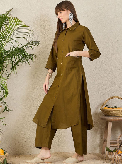 Thread Work Pure Cotton Kurta With Palazzos