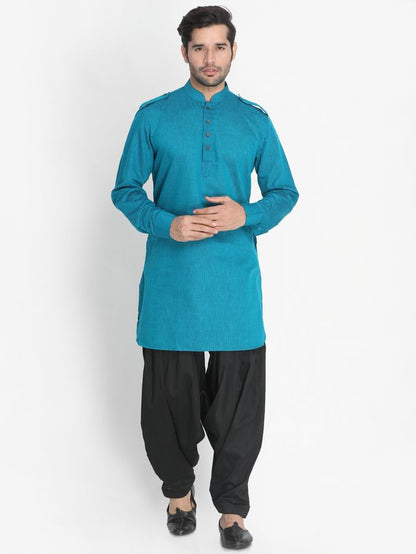 Men's Black Cotton Blend  Pyjama
