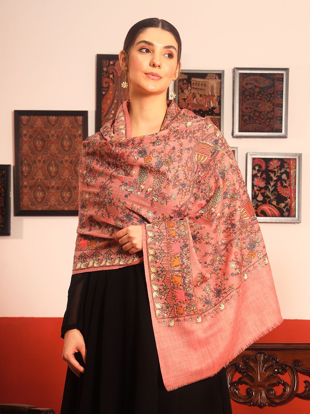 Dhiyona PA Paisley Embroidered Shawl