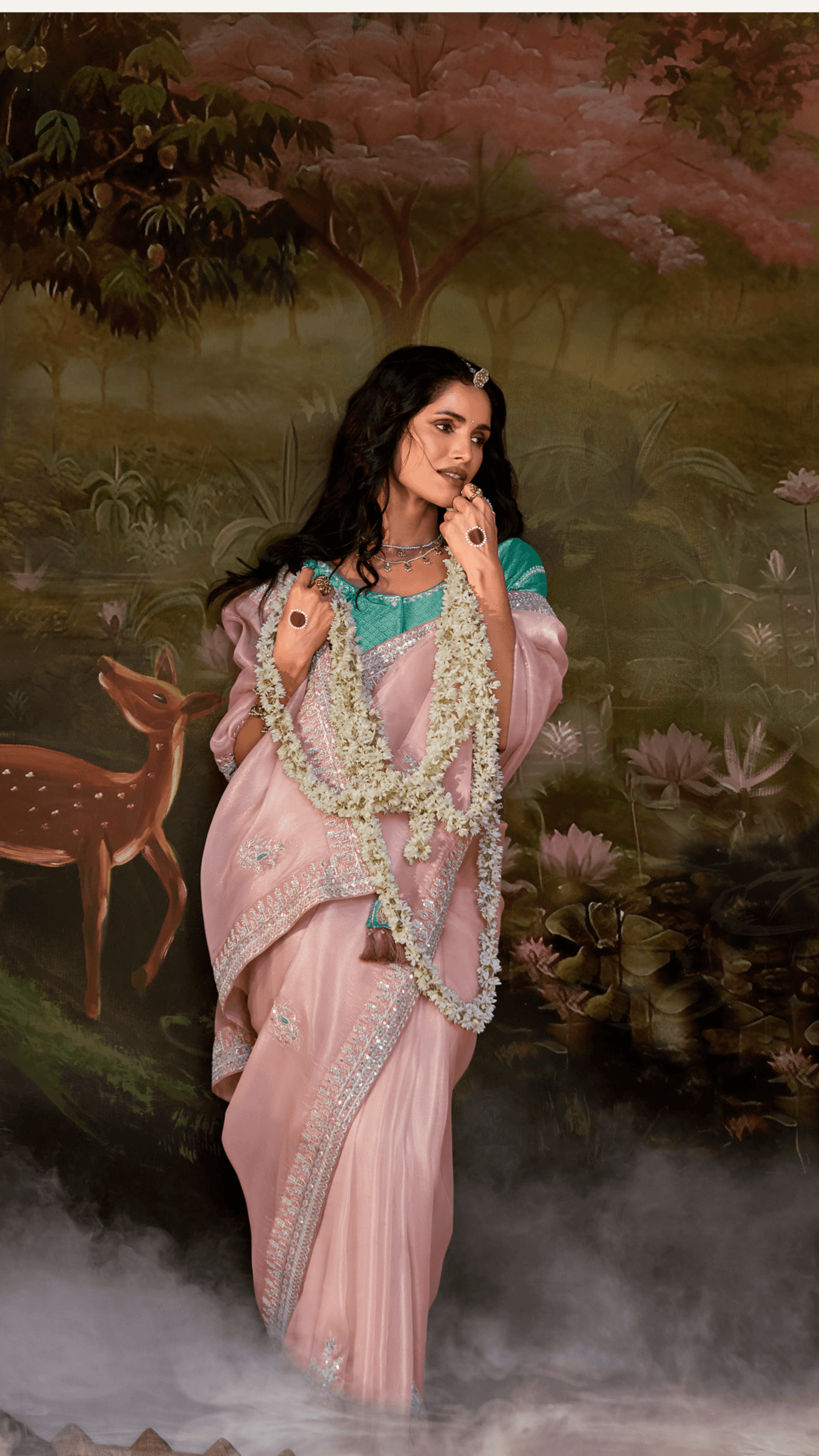 Dhiyona KM Women Organza Tissue Silk Saree