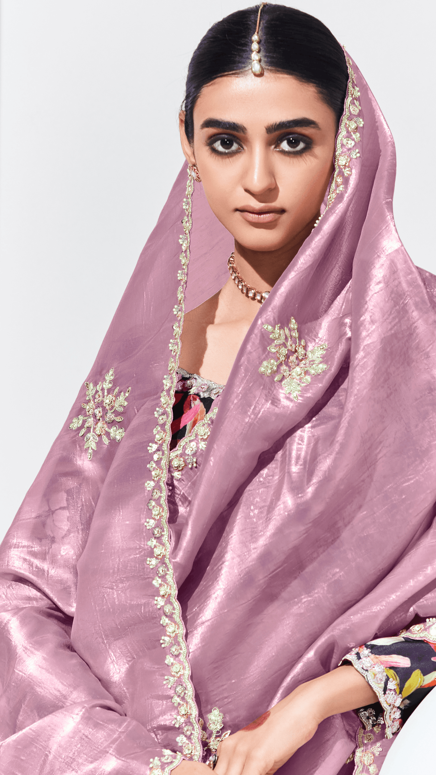 Dhiyona KM Women Pink Silk Saree With Embroidered Blouse “ A Perfect Blend Of Grace & Elegance