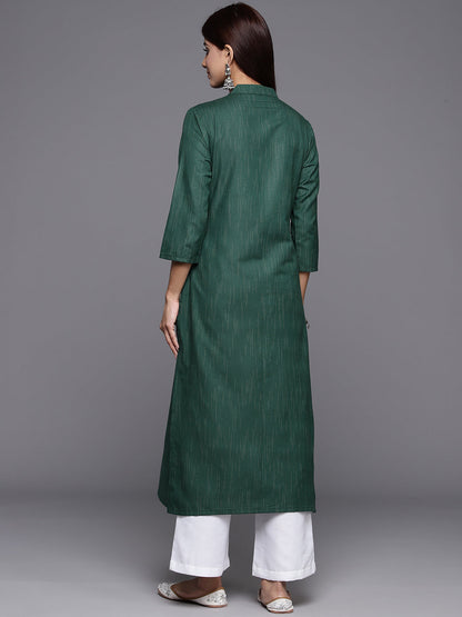 Dhiyona VR Women's Sea Green Woven Straight Kurta