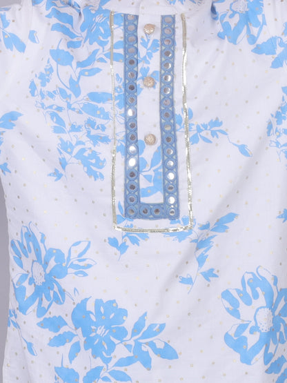Zarqa Boys White Kurta with pant set