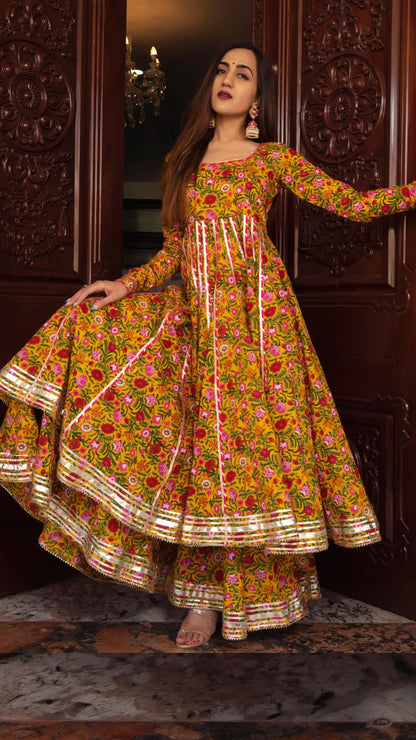 Mastani Cotton Anarkali Plazo Set