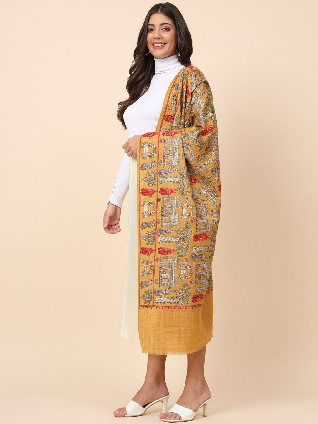 Dhiyona PA Embroidered Pure Wool Shawl