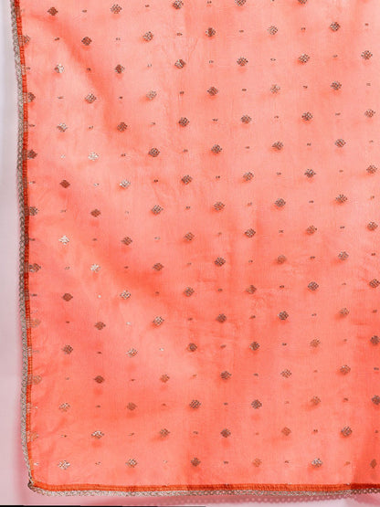 Paisley Yoke Design Zari Liva Kurta With Trousers & Dupatta