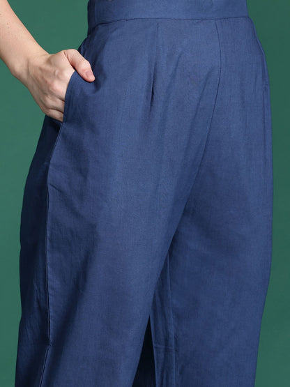 Floral Printed Regular Pure Cotton Kurta with Trousers & Dupatta