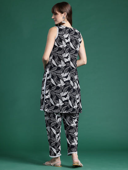 Dhiyona IE Printed Pleated Pure Cotton Tunic With Trousers