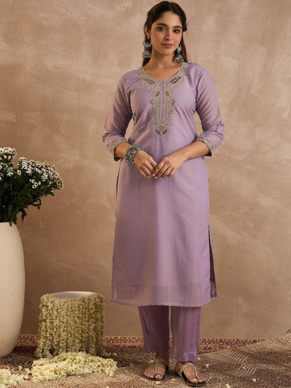 Women Ethnic Motifs Embroidered Kurta with Salwar & Dupatta