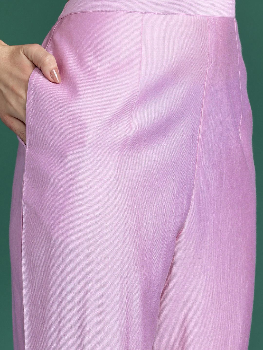 Ethnic Motifs Embroidered Thread Work Liva Kurta with Trousers & With Dupatta