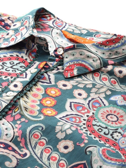 Dhiyona IE Paisley Printed Pure Cotton Kurta with Salwar