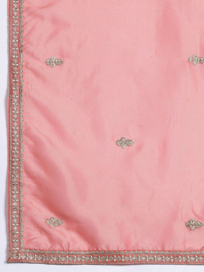 Ethnic Motifs Embroidered Sequinned Kurta with Palazzos & With Dupatta