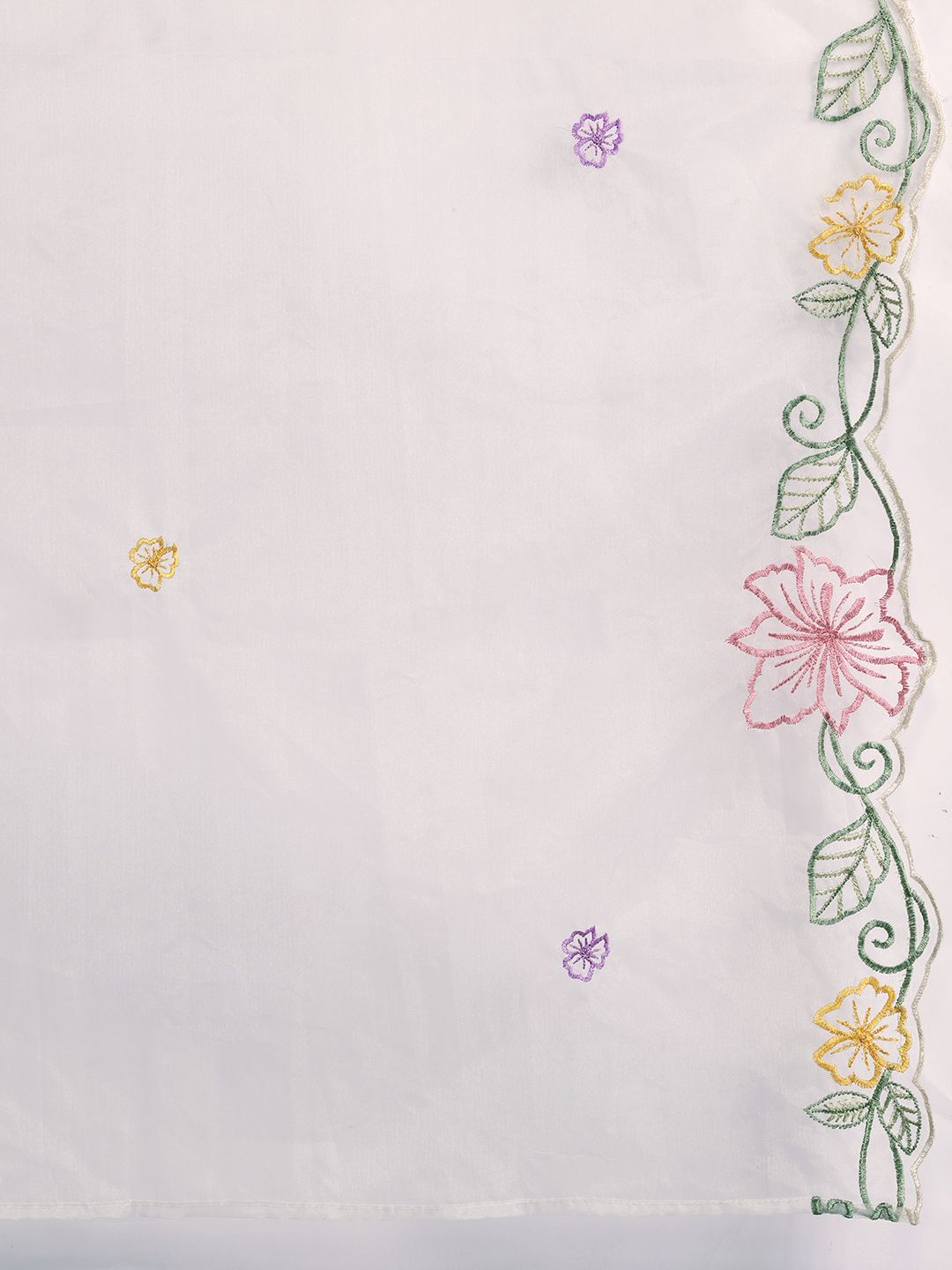 Floral Embroidered Thread Work Kurta with Trousers & With Dupatta