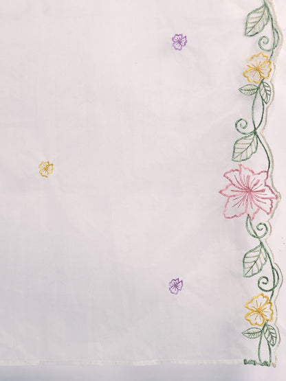 Floral Embroidered Thread Work Kurta with Trousers & With Dupatta