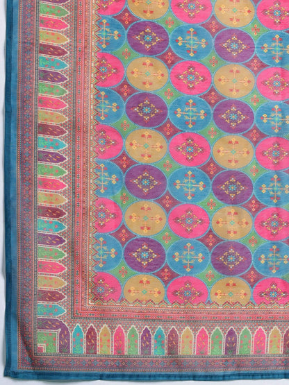 Dhiyona IE Embroidered Pure Cotton Kurta with Trousers & Dupatta