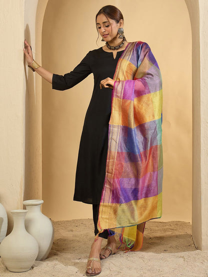 Women Regular Kurta with Trousers & With Dupatta
