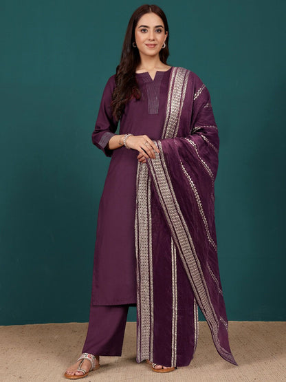 Dhiyona VA Women's Regular Kurta with Trousers & With Dupatta
