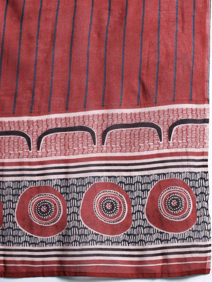 Dhiyona IE Geometric Printed Pure Cotton Kurta with Trousers & Dupatta