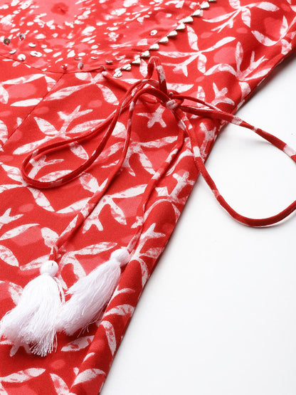 Dhiyona IE Ethnic Motifs Printed Sequinned Detail A-Line Kurta