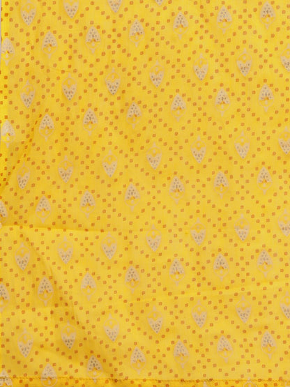 Dhiyona IE Women Mustard Yellow Floral Printed Thread Work Kurta with Trousers & With Dupatta