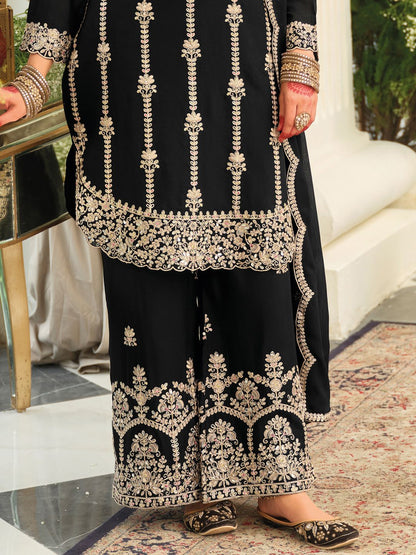 Women Ethnic Motifs Embroidered Kurta with Palazzo & Dupatta