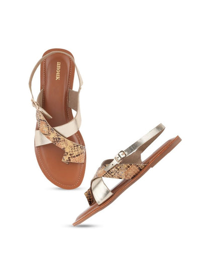 Dhiyona AK Textured Open Toe Flats