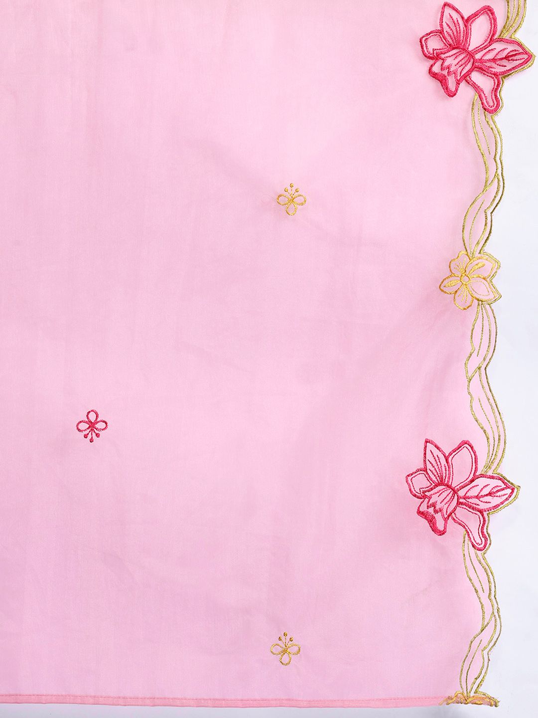 Floral Embroidered Sequinned Kurta with Trousers & Dupatta