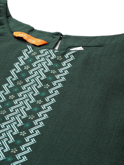 Dhiyona IE Ethnic Motifs Foil Printed Straight Kurta