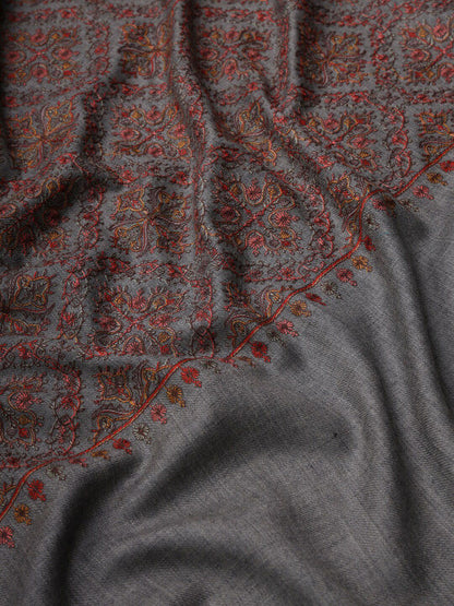 Dhiyona PA Ethnic Motifs Embroidered Pure Woolen Shawl