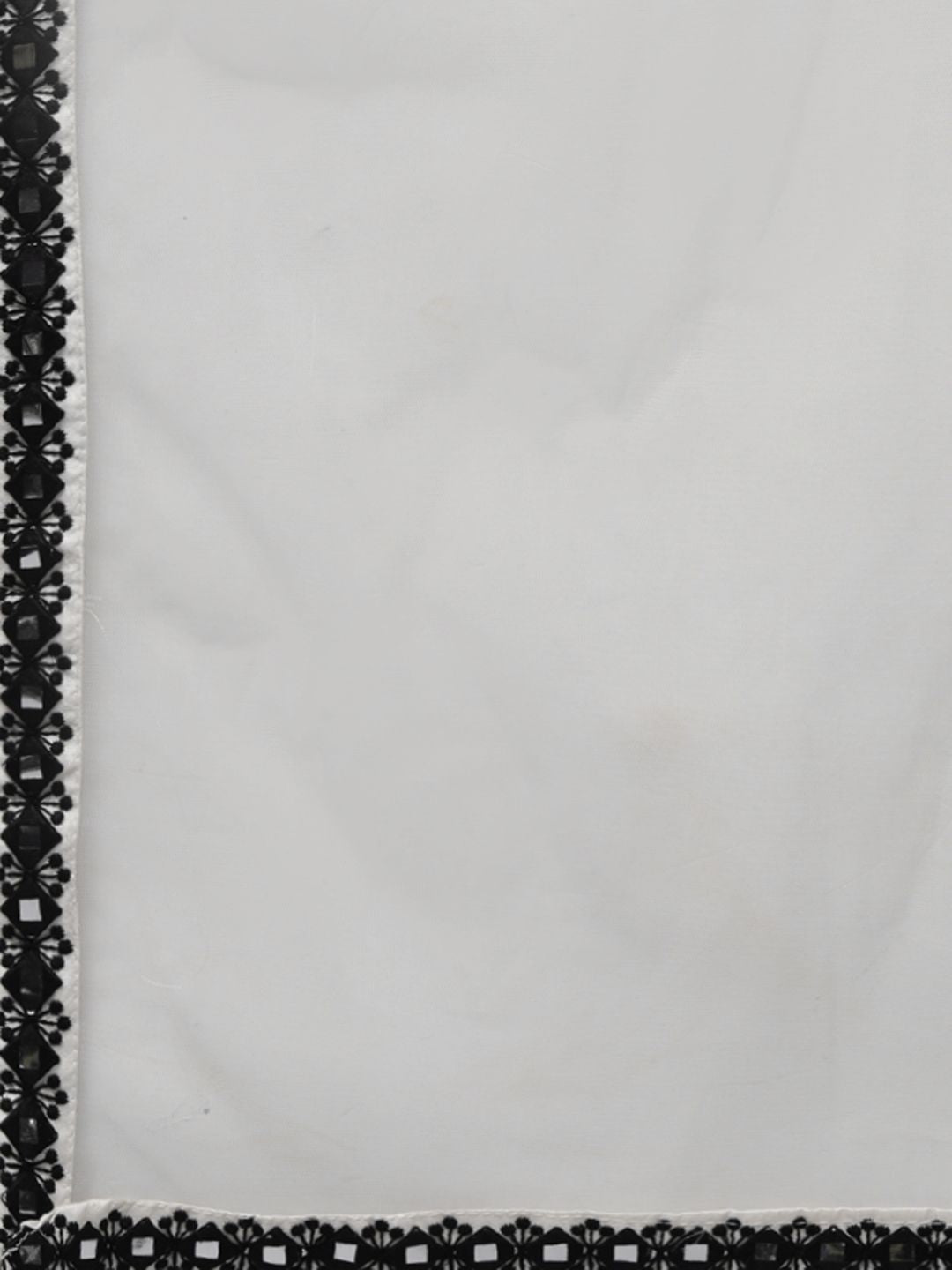 Dhiyona IE Women White Floral Yoke Design Regular Mirror Work Kurta with Palazzos & With Dupatta