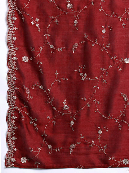 Ethnic Motifs Embroidered Sequinned Kurta with Trousers & Dupatta