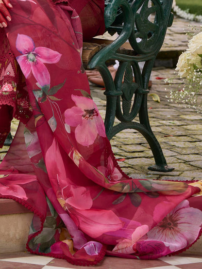 Women Floral Embroidered Regular Thread Work Kurta with Trousers & With Dupatta