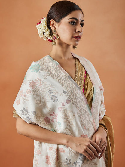 Dhiyona PA Shalimar Kaani Ethnic Motifs Woven Design Shawl