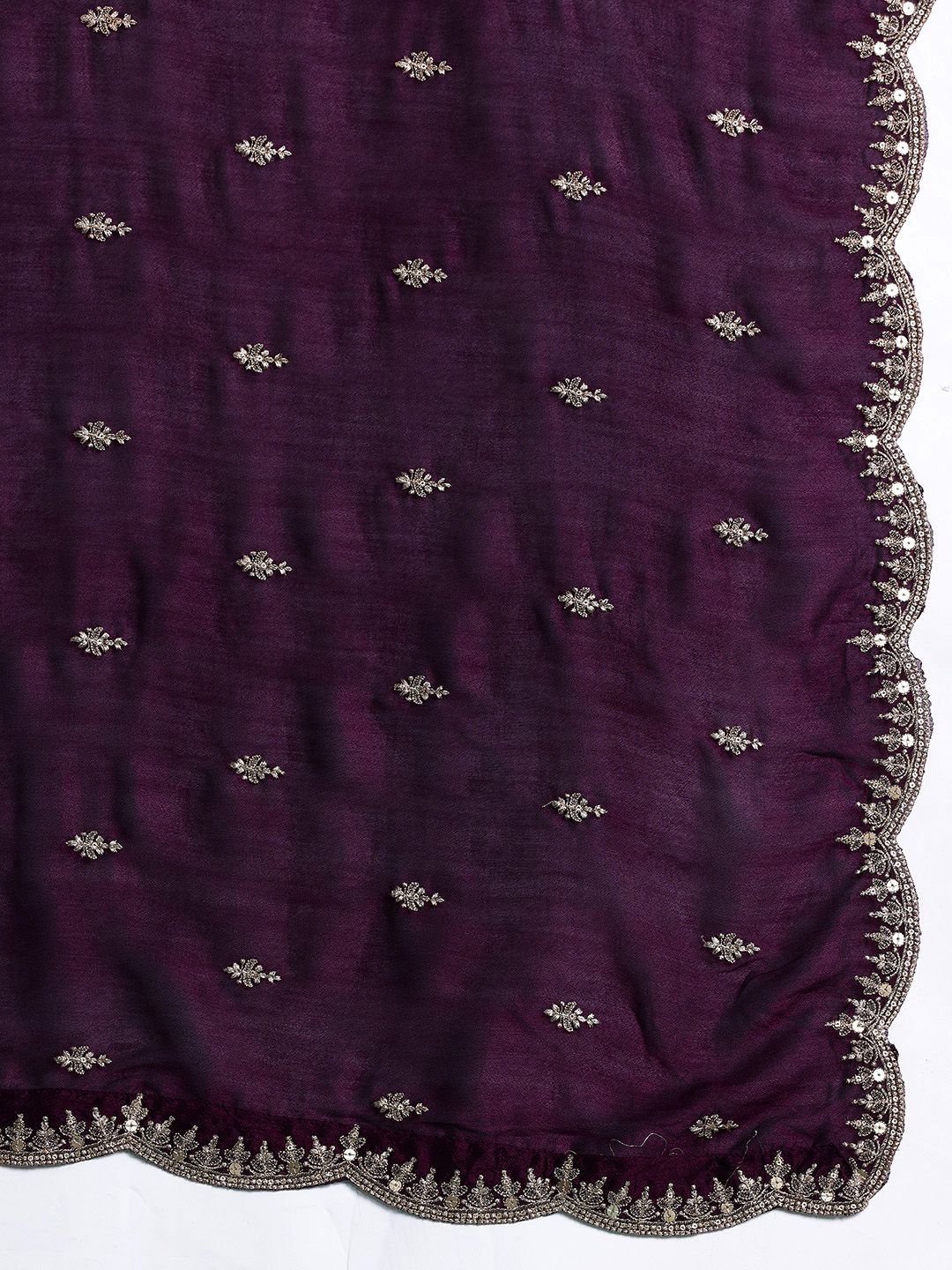 Ethnic Motifs Embroidered Sequinned Kurta with Trousers & With Dupatta