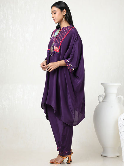 Dhiyona SO Women's Women Sequinned Silk Crepe Kurta with Trousers