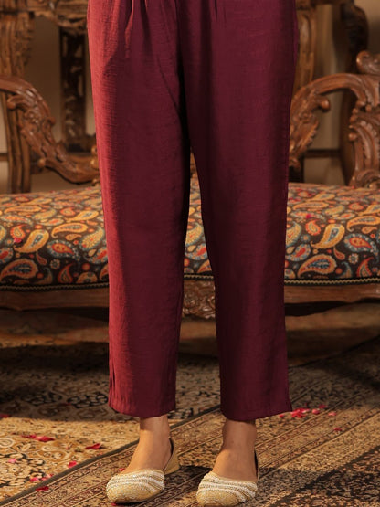 Women Solid Kurta with Trousers & Dupatta